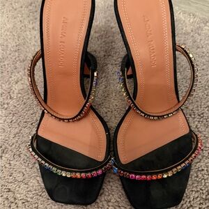 Amina Muaddi Black and Multicolor Women's Sandals size 35 or 5 US